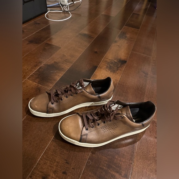 Tom Ford Brown Leather Sneakers sz.12 - Picture 8 of 13